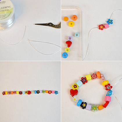 Живой браслет из различных бисера-3