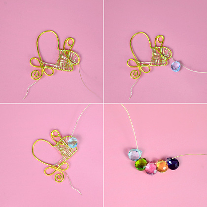 Серьги в форме сердечек с проволокой-5