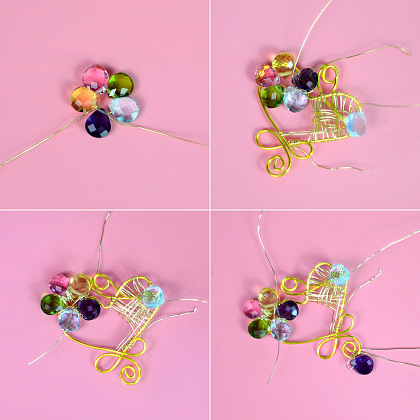 Серьги в форме сердечек с проволокой-6