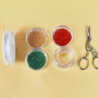 Пусеты в форме шариков с разноцветными бусинами-2