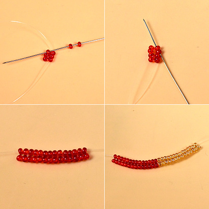 Пусеты в форме шариков с разноцветными бусинами-4