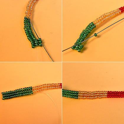 Пусеты в форме шариков с разноцветными бусинами-6