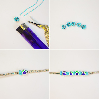 PandaHall Selected мастер-класс по плетению браслета из бусин в виде кошачьих лапок.-5