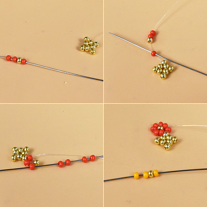 Красочный браслет из бисера в форме цветка-4