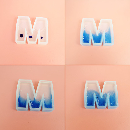 Key Chain With Alphabet Shape Pendant Made of Resin-3