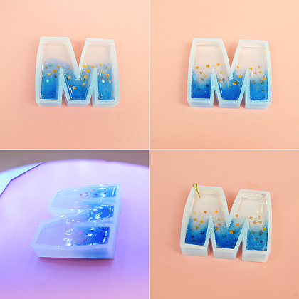 Key Chain With Alphabet Shape Pendant Made of Resin-4