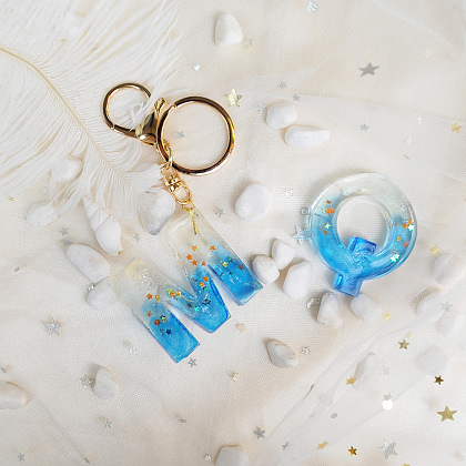 Key Chain With Alphabet Shape Pendant Made of Resin-7