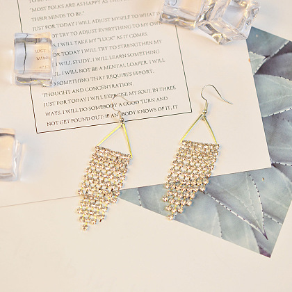 PandaHall Selected идея серег с кисточками с блестящими бриллиантами