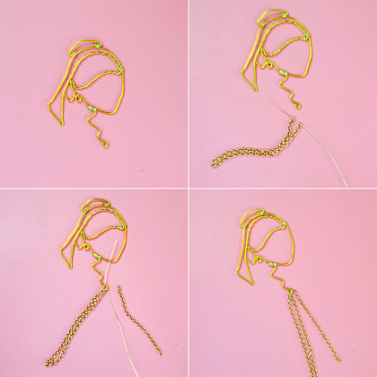 Boucles d'oreilles enveloppées de fil en forme de jeune fille-6