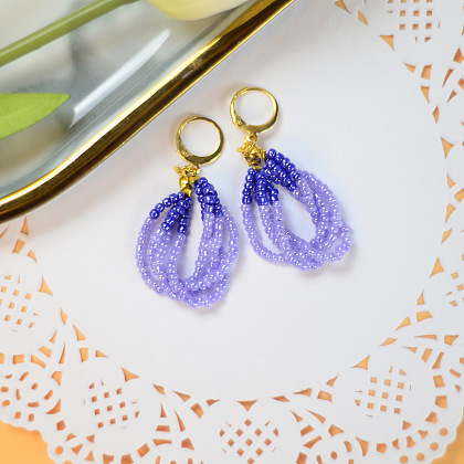 PandaHall Selected мастер-класс по изготовлению фиолетовых сережек из бисера