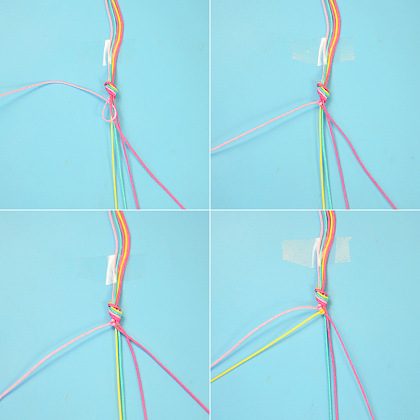 Regenbogenfarbenes geflochtenes Armband-3