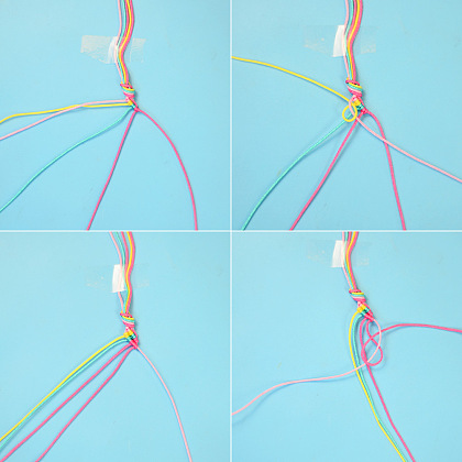 Regenbogenfarbenes geflochtenes Armband-4