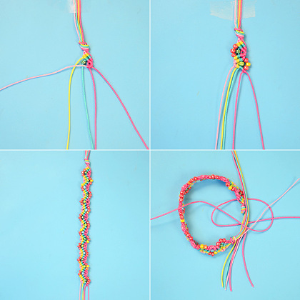 Regenbogenfarbenes geflochtenes Armband-6