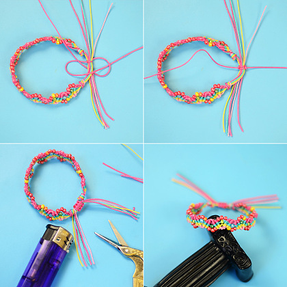Regenbogenfarbenes geflochtenes Armband-7