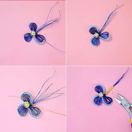 Blue Wire Wrapped Earrings-6