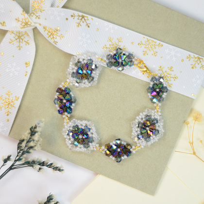 PandaHall Selected идея винтажного браслета из стеклянных бусин в форме ромба