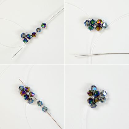 PandaHall Selected идея винтажного браслета из стеклянных бусин в форме ромба-3