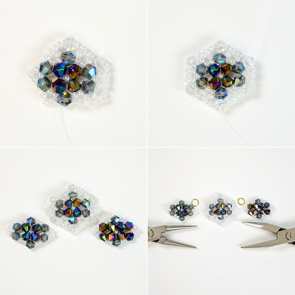 PandaHall Selected идея винтажного браслета из стеклянных бусин в форме ромба-6