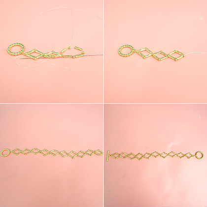 Set di gioielli geometrici con perline tubolari-4