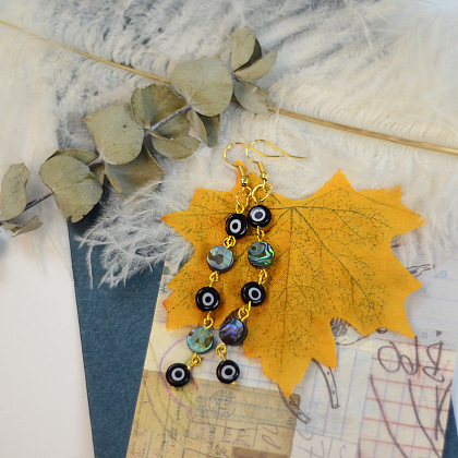 PandaHall Selected идея серег из бусин от сглаза