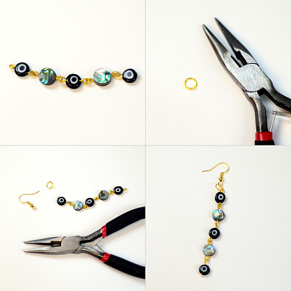 PandaHall Selected идея серег из бусин от сглаза-8