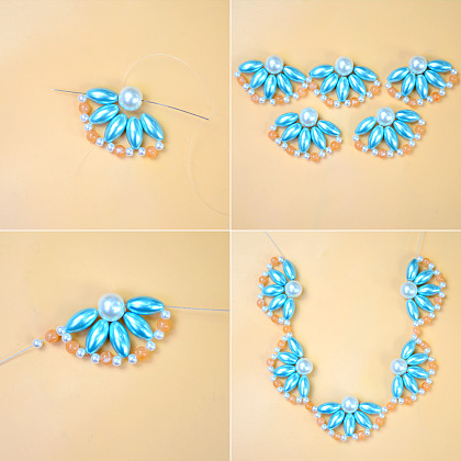 Flower Shape Pearl Necklace-4