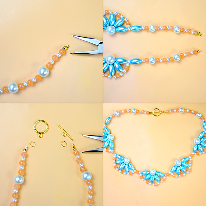 Flower Shape Pearl Necklace-6