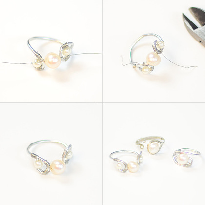 PandaHall Selected Idea on Wire Wrapped Pearl Rings