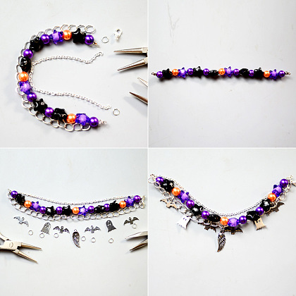 Multi-strand Bracelet with Halloween Pendant-5