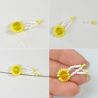 Flower Shape Beaded Necklace-5