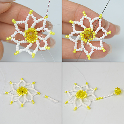 Flower Shape Beaded Necklace-6