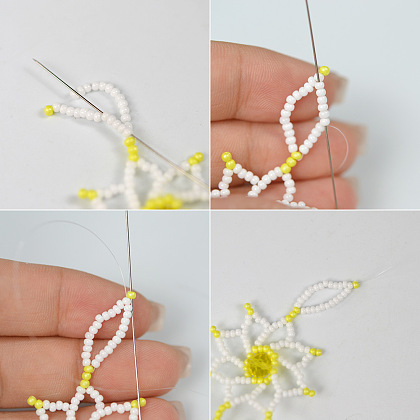 Flower Shape Beaded Necklace-7