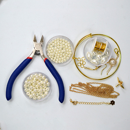 Conjunto de joyas de perlas con forma de lazo-2