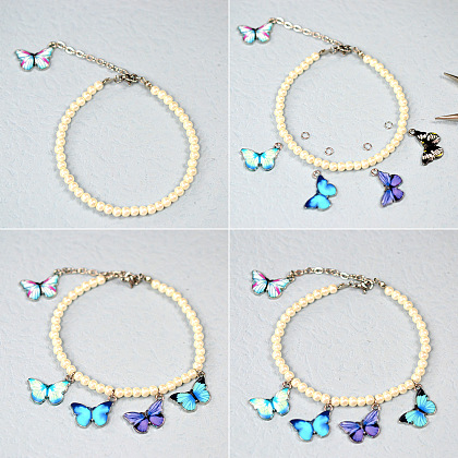 PandaHall Selected Idea on Butterfly Pearl Bracelet-4