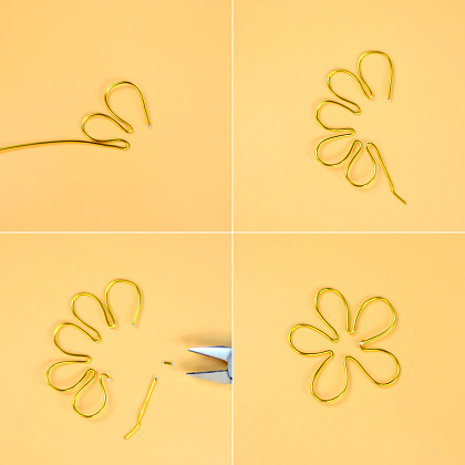 カラフルな花の形のビーズのイヤリング-3