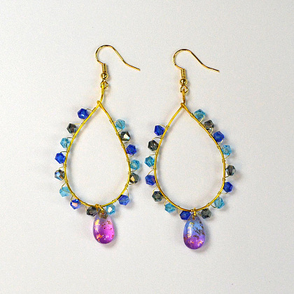 PandaHall Selected мастер-класс по изготовлению серег-каплевидной подвески с обмоткой-7