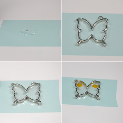 Butterfly Shape Earrings Made Of Resin-3