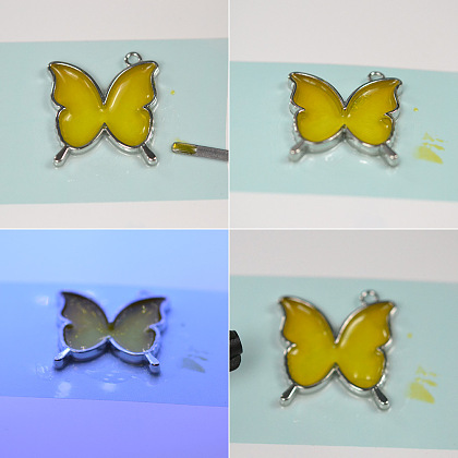 Серьги в форме бабочки из смолы-4