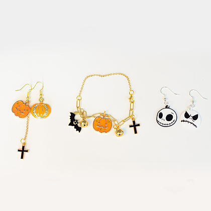 PandaHall Selected Tutorial on Halloween Bracelet and Earring Set-5