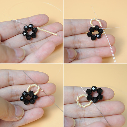 PandaHall Selected tutoriel sur le collier de perles en forme de fleur-3