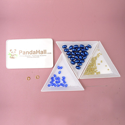 Браслет из голубого жемчуга и стеклянных бусин-2