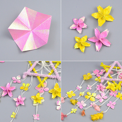 Оригами цветок колокольчик-4