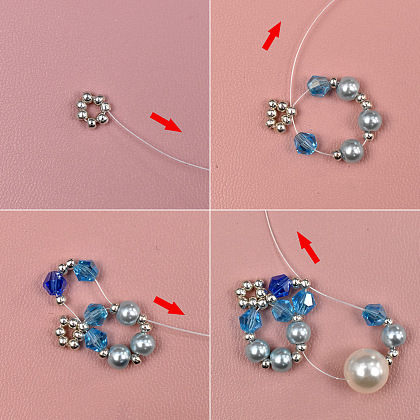 Collana di perline in stile primaverile con perline sfaccettate e perle-3