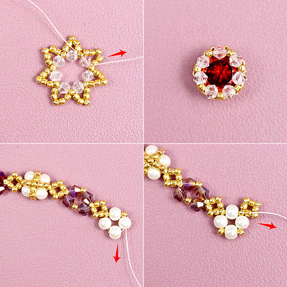 Винтажное ожерелье с красными кристаллами-4