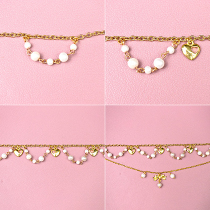 Симпатичное стильное многорядное ожерелье-4