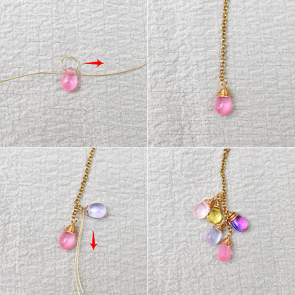 Ожерелье из проволоки в виде капли-3