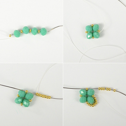 PandaHall Selected мастер-класс по изготовлению зеленых серег с гранеными стеклянными бусинами.-3