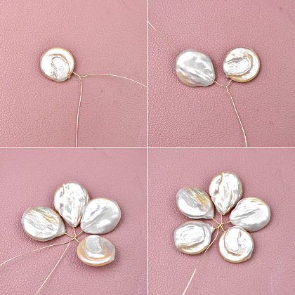 Брошь из бисера и жемчуга в стиле барокко-3