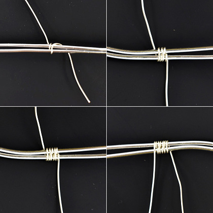 Anello avvolgente in filo con perline in ottone-2