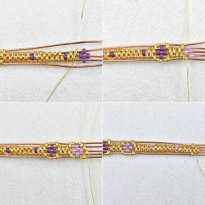 PandaHall Idea on Wire Wrapping Bracelet with MIYUKI Seed Beads-4